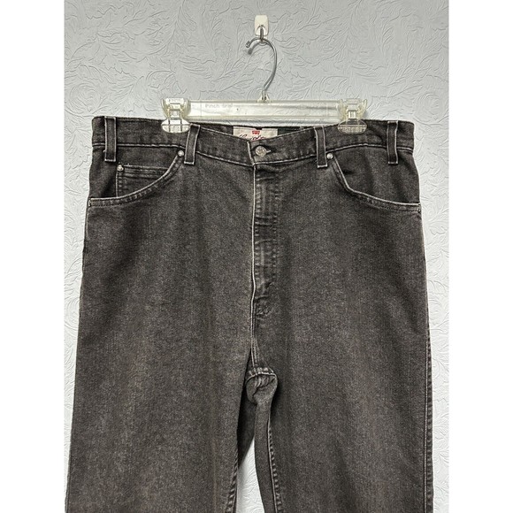 Vtg Levis Brown Tab Flex Denim Mens Size W38 L32 Black Relaxed Fit Jeans B13 - Picture 2 of 8